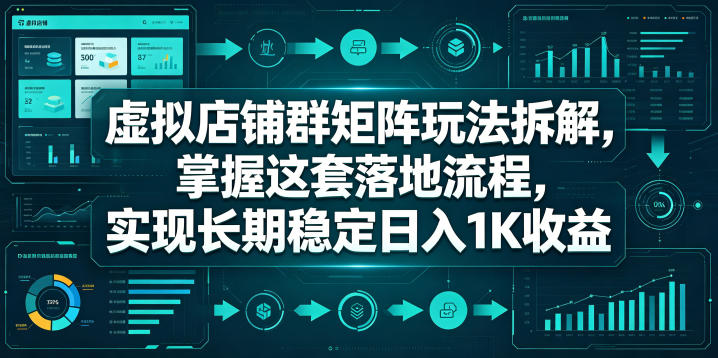 虚拟店铺群矩阵玩法拆解，掌握这套落地流程，实现长期稳定日入1K收益【揭秘】-卓越网创
