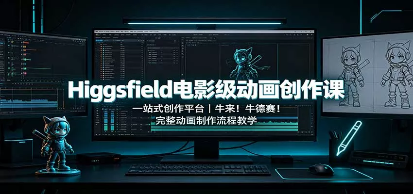 Higgsfield电影级动画创作课:一站式创作平台,牛来!牛德赛!完整动画制作流程教学-卓越网创