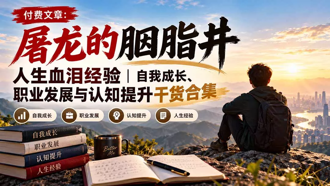 付费文章：屠龙的胭脂井人生血泪经验｜自我成长、职业发展与认知提升干货合集-卓越网创