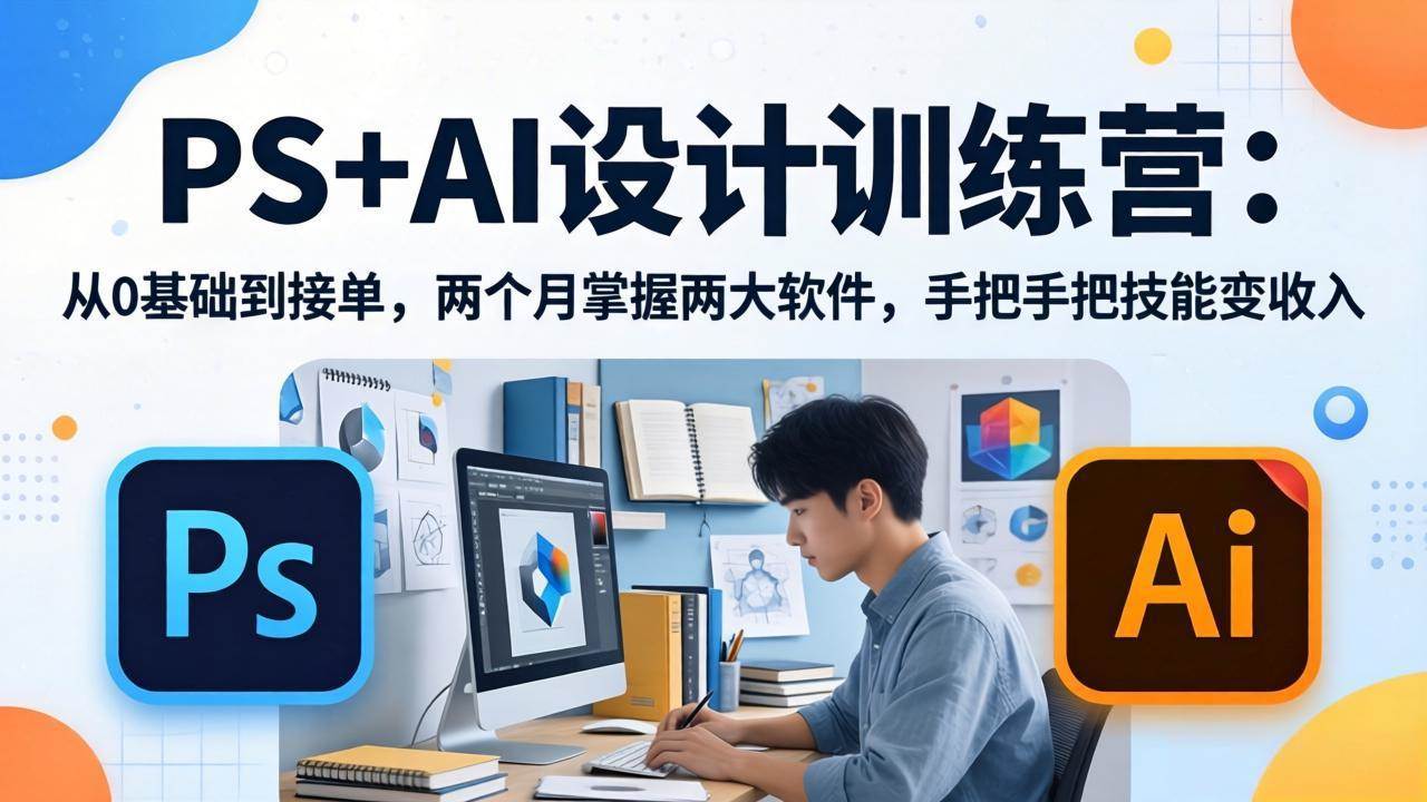 (17885期)PS+AI设计训练营:从0基础到接单,两个月掌握两大软件,手把手把技能变收入 (17885期)PS+AI设计训练营:从0基础到接单,两个月掌握两大软件,手把手把技能变收入