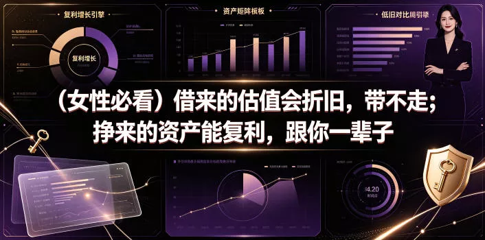 付费文章:(女性必看)借来的估值会折旧,带不走;挣来的资产能复利,跟你一辈子 付费文章:(女性必看)借来的估值会折旧,带不走;挣来的资产能复利,跟你一辈子