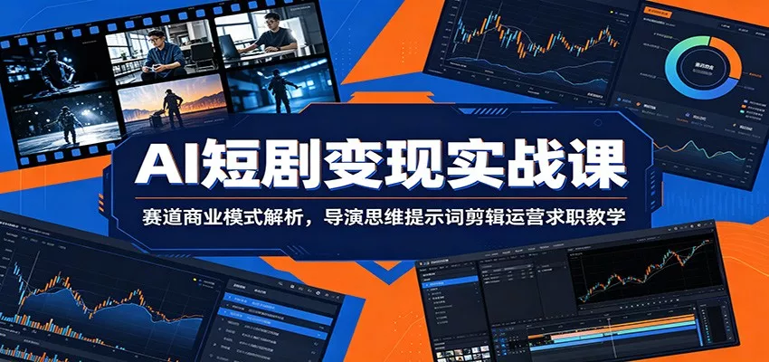 AI短剧变现实战课：赛道商业模式解析，导演思维提示词剪辑运营求职教学-卓越网创
