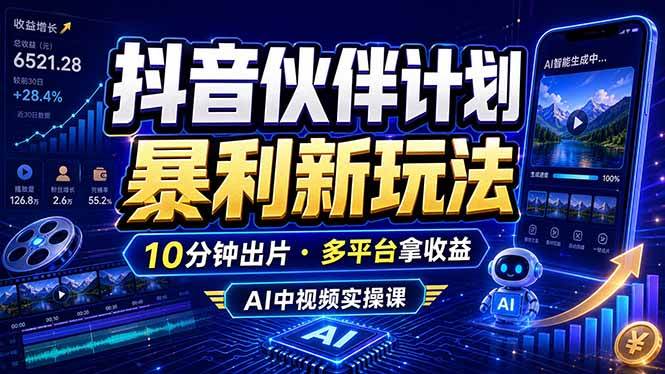 (18869期)抖音伙伴计划最新玩法,无需配音剪辑,10分钟出一条原创视频,轻松日入三位数 (18869期)抖音伙伴计划最新玩法,无需配音剪辑,10分钟出一条原创视频,轻松日入三位数