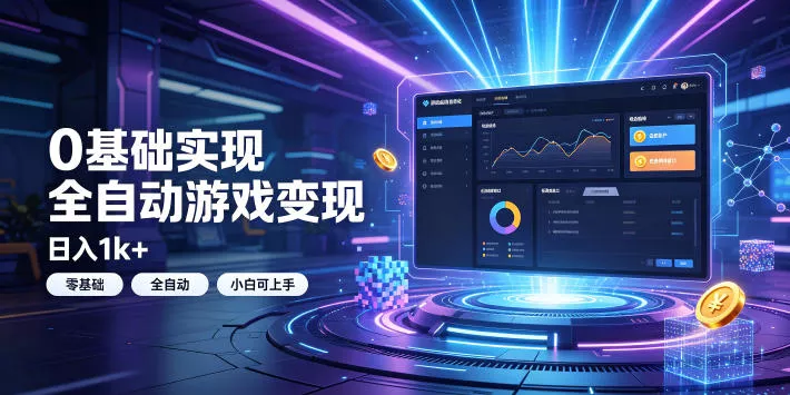 0基础实现全自动游戏变现，日入1k+，小白直接上手搞钱！【揭秘】-卓越网创