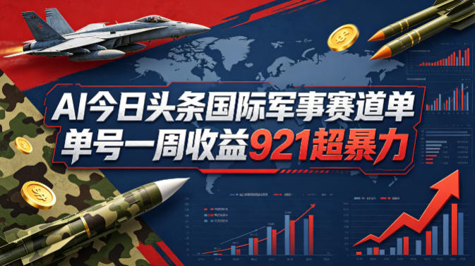 AI今日头条国际军事赛道,单号一周收益921,超暴力 AI今日头条国际军事赛道,单号一周收益921,超暴力