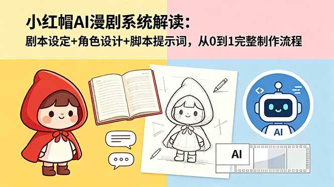 (18612期)小红帽AI漫剧系统解读:剧本设定+角色设计+脚本提示词,从0到1完整制作流程 (18612期)小红帽AI漫剧系统解读:剧本设定+角色设计+脚本提示词,从0到1完整制作流程