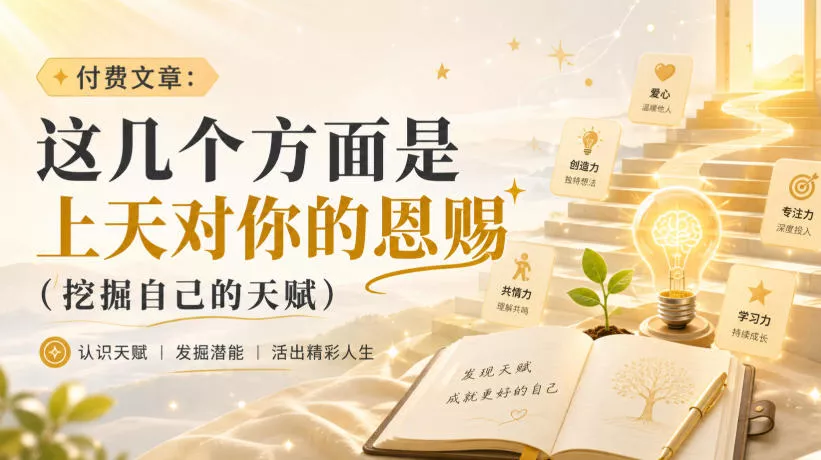 付费文章：这几个方面是上天对你的恩赐(挖掘自己的天赋)-卓越网创