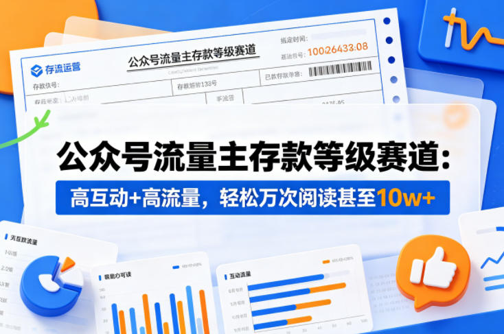 公众号流量主之存款等级赛道,高互动+高流量,轻松达到万次阅读,甚至10w+ 公众号流量主之存款等级赛道,高互动+高流量,轻松达到万次阅读,甚至10w+