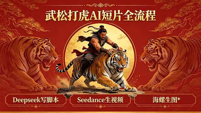 (18370期)武松打虎AI短片全流程:Deepseek写脚本+Seedance生视频+海螺生图 (18370期)武松打虎AI短片全流程:Deepseek写脚本+Seedance生视频+海螺生图