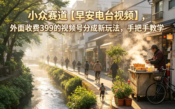 小众赛道【早安电台视频】,外面收费399的视频号分成新玩法,手把手教学 小众赛道【早安电台视频】,外面收费399的视频号分成新玩法,手把手教学
