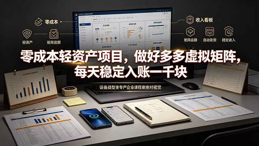 零成本轻资产项目,做好多多虚拟矩阵,每天稳定入账一千块 零成本轻资产项目,做好多多虚拟矩阵,每天稳定入账一千块