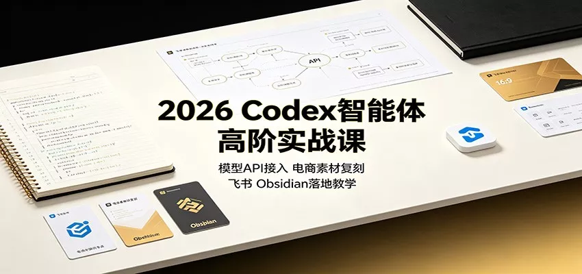 2026 Codex智能体高阶实战课：模型API接入，电商素材复刻，飞书Obsidian落地教学-卓越网创