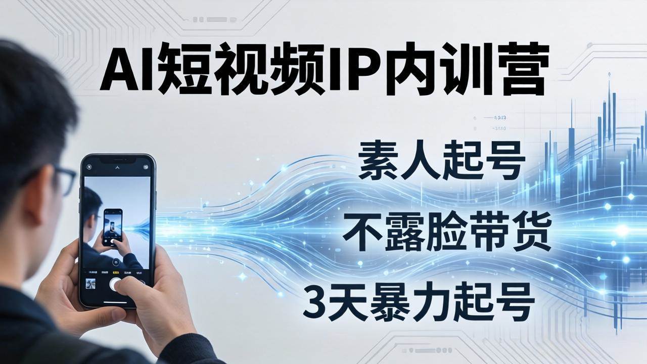 （19208期）2026AI短视频IP内训营-更新：从素人起号到不露脸带货，3天暴力起号全流程拆解-卓越网创