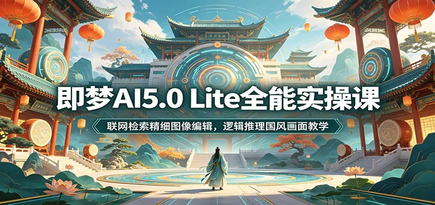 即梦AI5.0 Lite全能实操课：联网检索精细图像编辑，逻辑推理国风画面教学-卓越网创