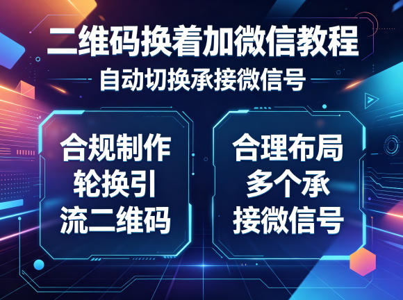 二维码换着加微信教程,自动切换承接微信号,合规制作轮换引流二维码,合理布局多个承接微信号-卓越网创