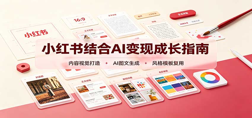 小红书结合AI变现成长指南：账号精准定位，内容视觉打造，搭建可复制流量获客体系-卓越网创