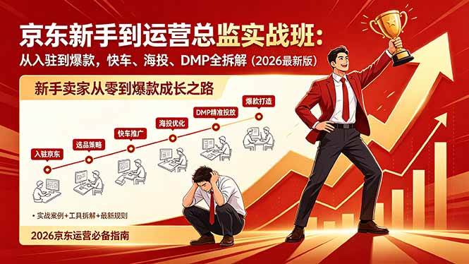 (18291期)京东新手到运营总监实战班:从入驻到爆款,快车、海投、DMP全拆解,2026最新版 (18291期)京东新手到运营总监实战班:从入驻到爆款,快车、海投、DMP全拆解,2026最新版