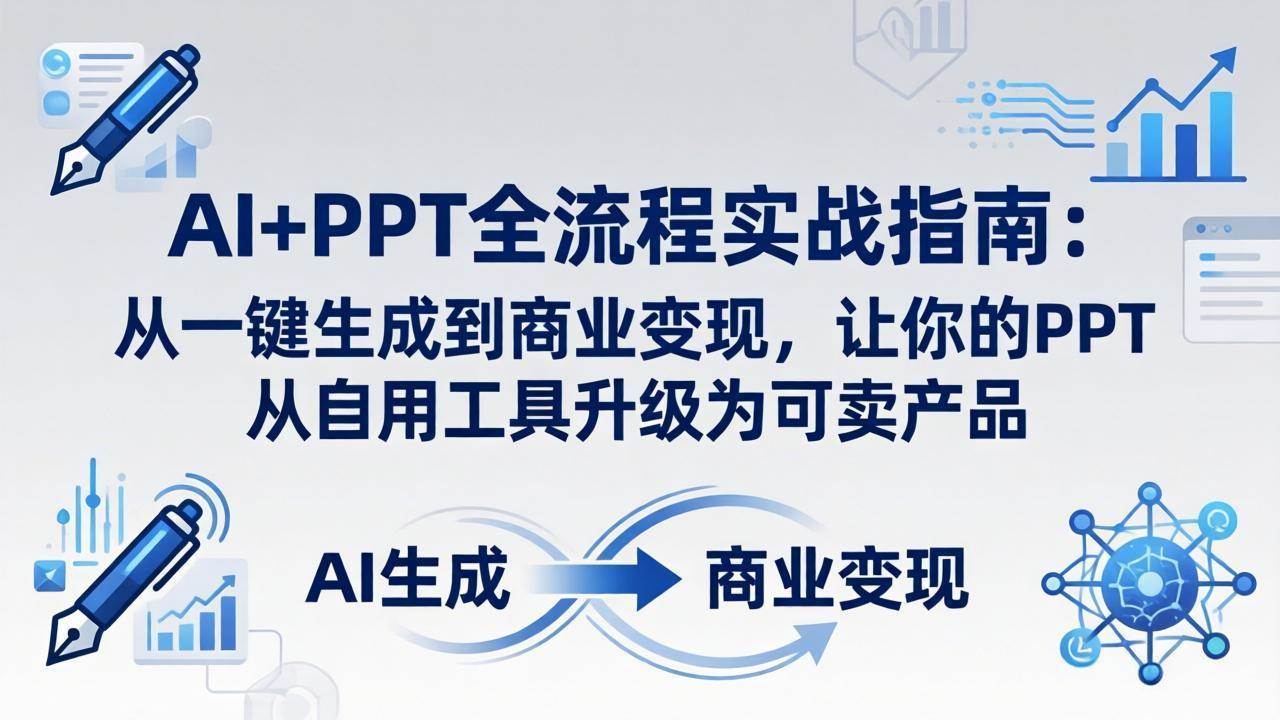 （18142期）AI+PPT全流程实战指南-更新4月21：从一键生成到商业变现，让你的PPT从自用工具升级为可卖产品-卓越网创