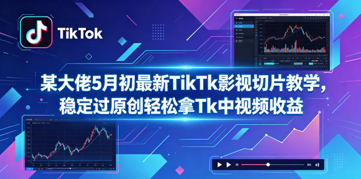 某大佬5月初最新TikTk影视切片教学，稳定过原创轻松拿Tk中视频收益-卓越网创