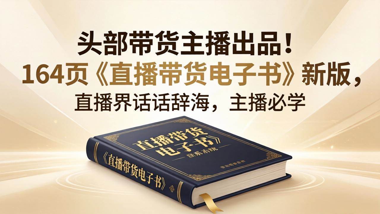 （18056期）头部带货主播出品！164页《直播带货电子书》新版，直播界话术辞海，主播必学-卓越网创