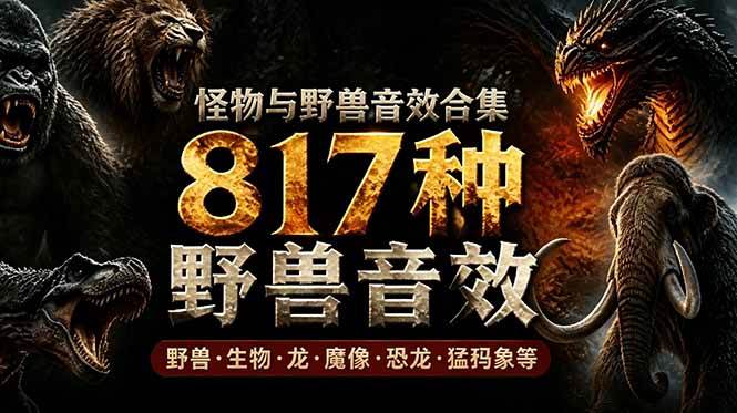 (18977期)宝藏级别音效包!817款真实且逼真的野兽动物音效,全部中文汉化,无损综合逼真的动物音效库 (18977期)宝藏级别音效包!817款真实且逼真的野兽动物音效,全部中文汉化,无损综合逼真的动物音效库