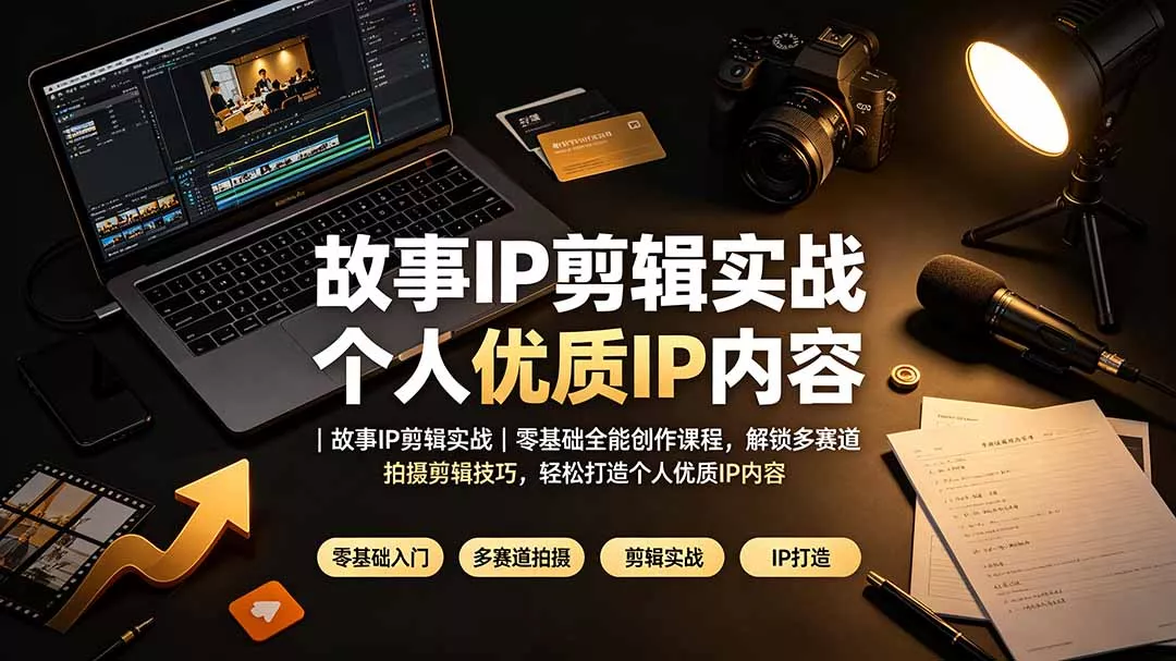 故事IP剪辑实战|零基础全能创作课程,解锁多赛道拍摄剪辑技巧,轻松打造个人优质IP内容 故事IP剪辑实战|零基础全能创作课程,解锁多赛道拍摄剪辑技巧,轻松打造个人优质IP内容
