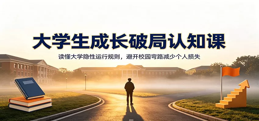 大学生成长破局认知课：读懂大学隐性运行规则，避开校园弯路减少个人损失-卓越网创
