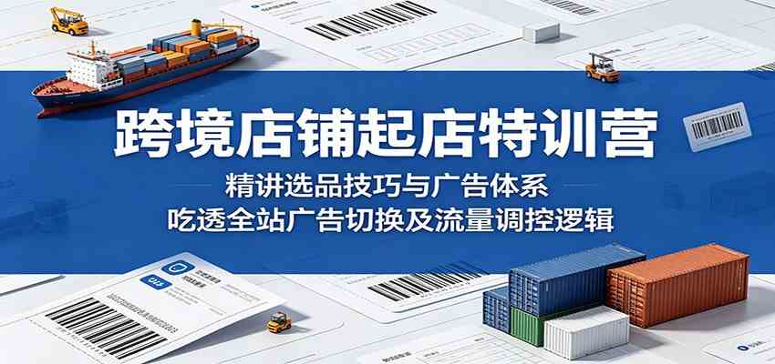 跨境店铺起店特训营：精讲选品技巧与广告体系，吃透全站广告切换及流量调控逻辑-卓越网创