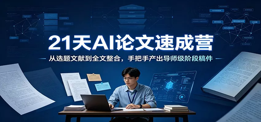 21天AI论文速成营:从选题文献到全文整合,手把手产出导师级阶段稿件-卓越网创