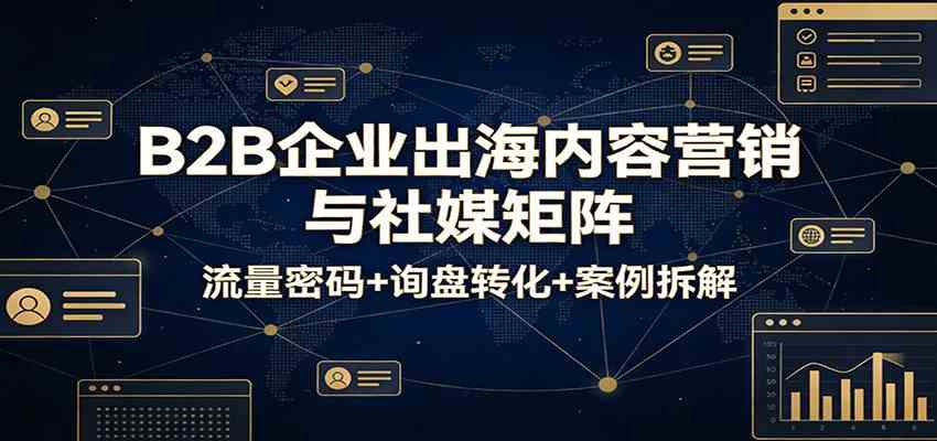 B2B企业出海内容营销与社媒矩阵:流量密码+询盘转化+案例拆解-卓越网创