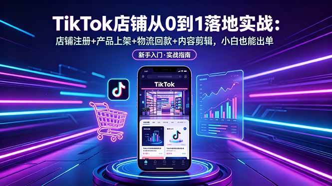 (18862期)TikTok店铺从0到1落地实战:店铺注册+产品上架+物流回款+内容剪辑,小白也能出单 (18862期)TikTok店铺从0到1落地实战:店铺注册+产品上架+物流回款+内容剪辑,小白也能出单
