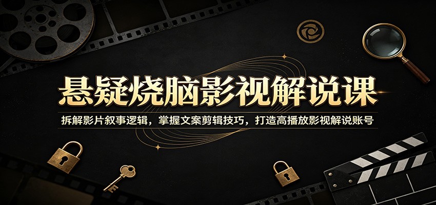 悬疑烧脑影视解说课:拆解影片叙事逻辑,掌握文案剪辑技巧,打造高播放影视解说账号 悬疑烧脑影视解说课:拆解影片叙事逻辑,掌握文案剪辑技巧,打造高播放影视解说账号