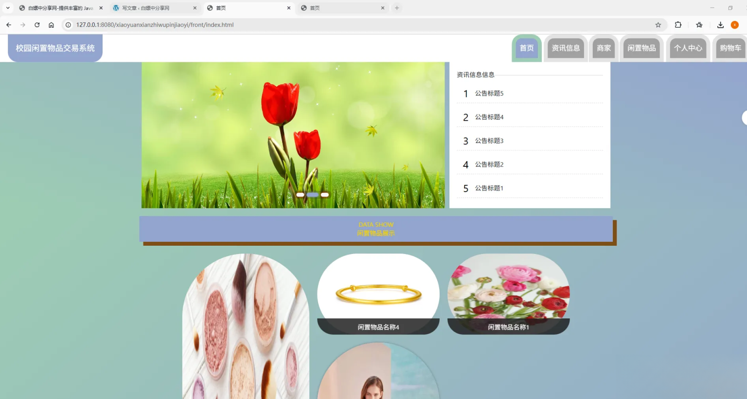 基于Spring Boot的校园闲置物品交易系统代码-卓越网创