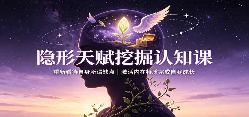 隐形天赋挖掘认知课：重新看待自身所谓缺点，激活内在特质完成自我成长-卓越网创
