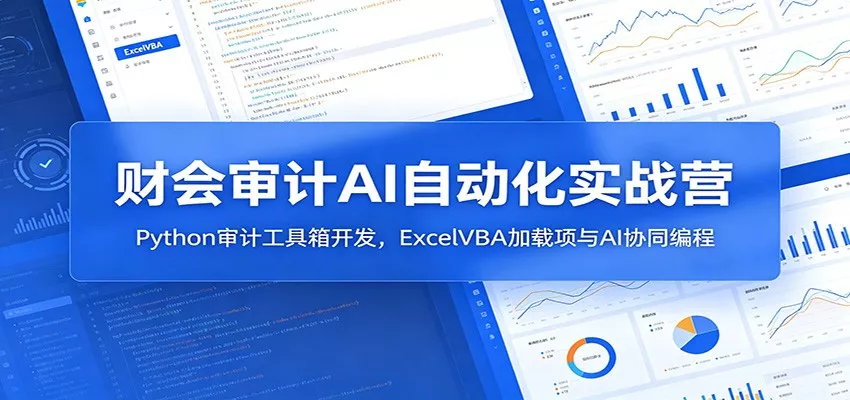 财会审计AI自动化实战营：Python审计工具箱开发，ExcelVBA加载项与AI协同编程-卓越网创
